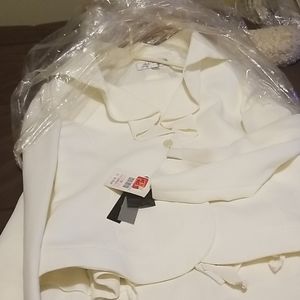 Woman White 2pc Pant Set